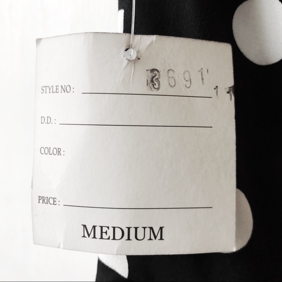 NWT Women’s retro blk/wht polka dot dress medium - Picture 6 of 7